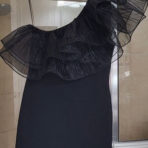 Zara Elegant Black One Shoulder Dress